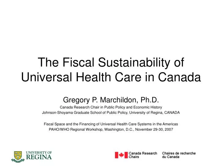 the fiscal sustainability of universal health care in canada
