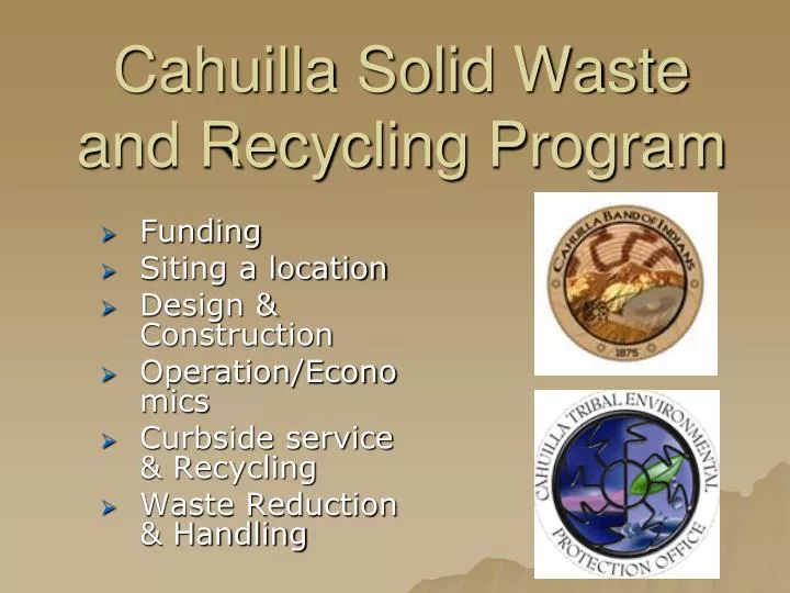 cahuilla solid waste and recycling program