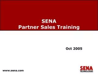 SENA Partner Sales Training