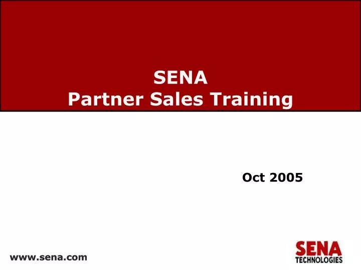 sena partner sales training