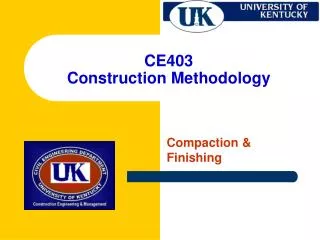 CE403 Construction Methodology