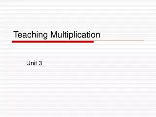 Teaching Multiplication