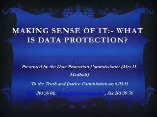 Making Sense of It:- What is Data Protection?