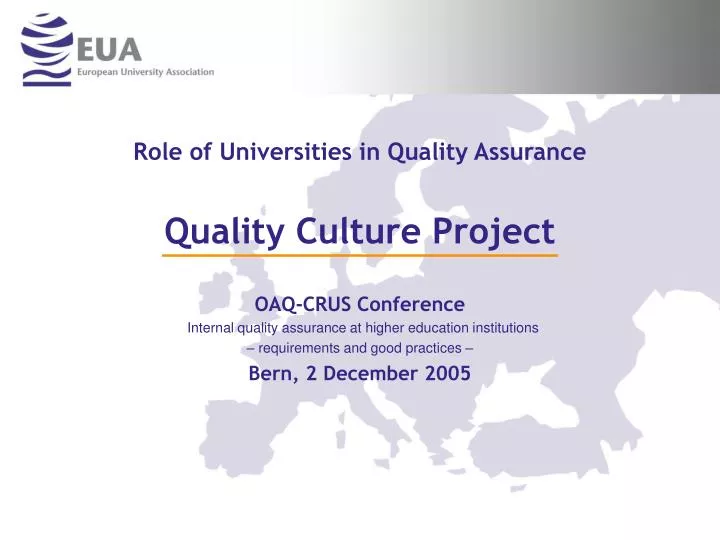 role of universities in quality assurance quality culture project