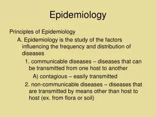 epidemiology