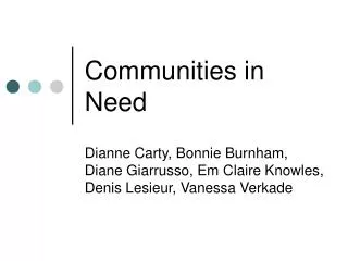 Communities in Need
