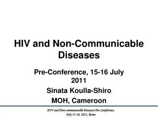 HIV and Non-Communicable Diseases