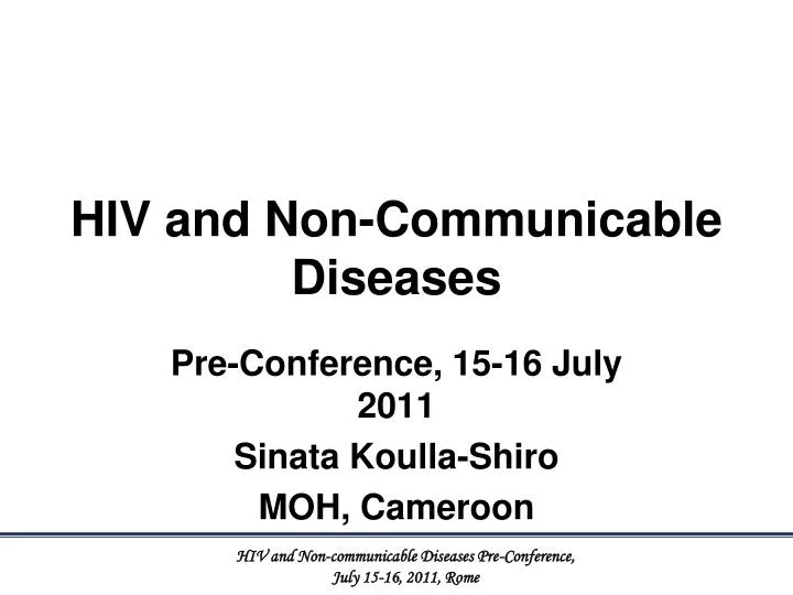 hiv and non communicable diseases