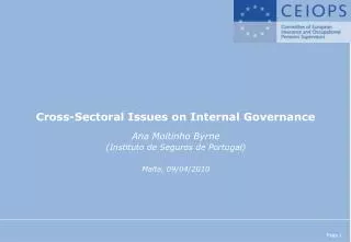 Cross-Sectoral Issues on Internal Governance