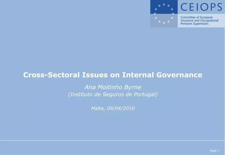 cross sectoral issues on internal governance