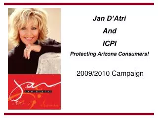 Jan D’Atri And ICPI Protecting Arizona Consumers!