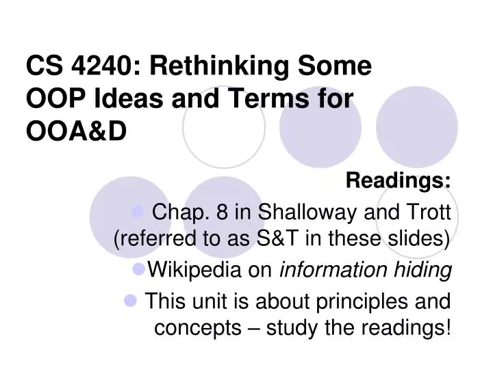 cs 4240 rethinking some oop ideas and terms for ooa d