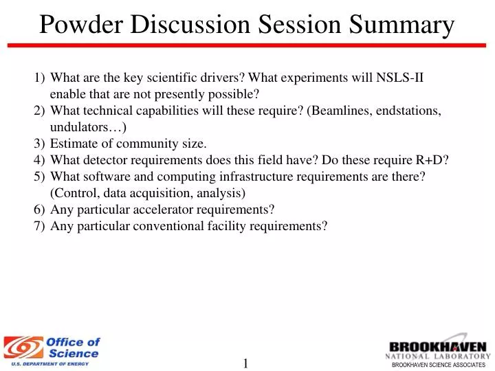 powder discussion session summary