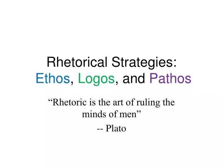 rhetorical strategies ethos logos and pathos