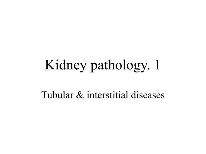 kidney pathology 1