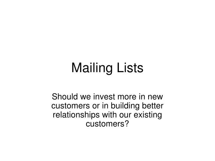 mailing lists