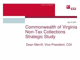 Commonwealth of Virginia Non-Tax Collections Strategic Study