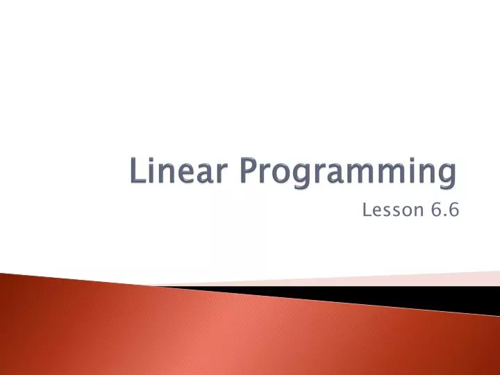 linear programming