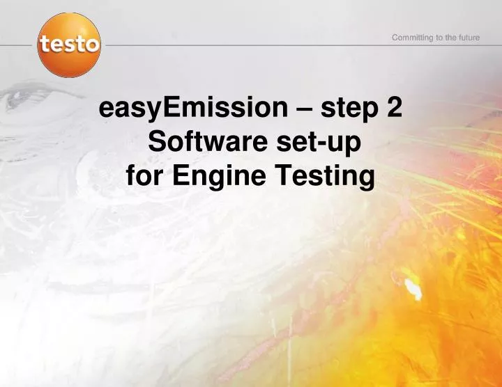 easyemission step 2 software set up for engine testing