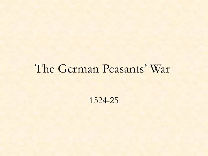 the german peasants war