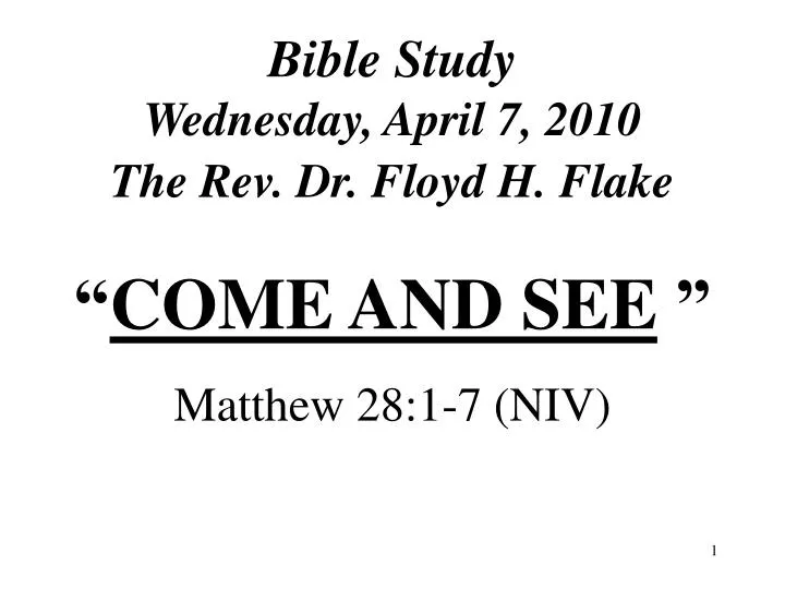 come and see matthew 28 1 7 niv