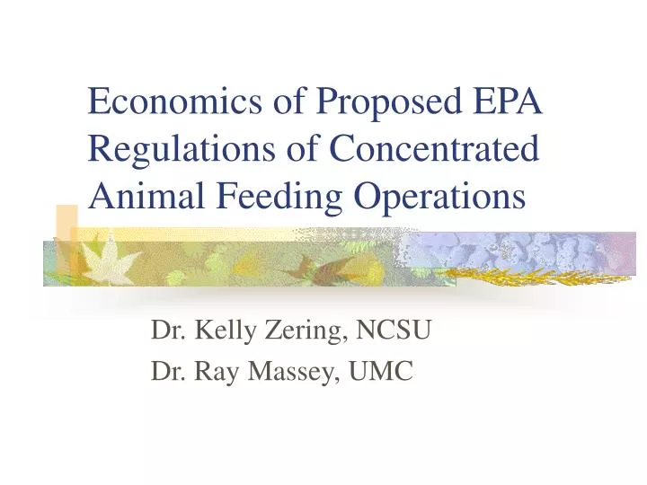 economics of proposed epa regulations of concentrated animal feeding operations