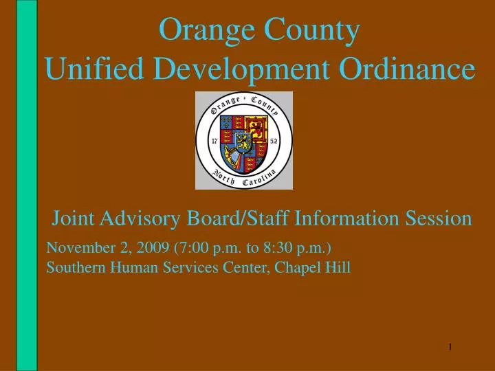 orange county unified development ordinance