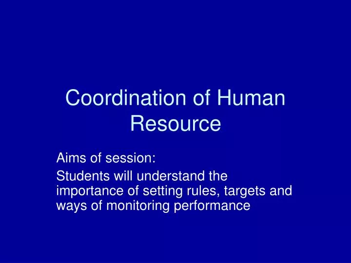 coordination of human resource