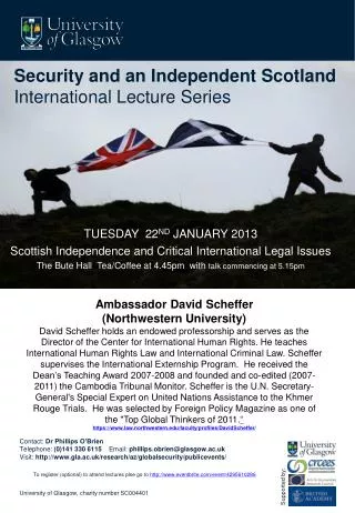 Security and an Independent Scotland International Lecture Series