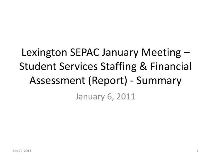 lexington sepac january meeting student services staffing financial assessment report summary