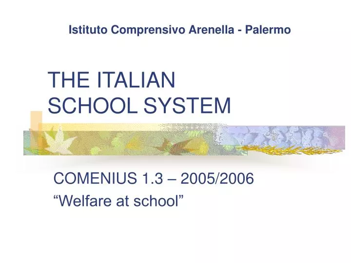 the italian school system
