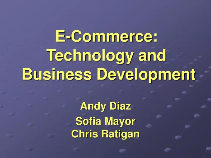 e commerce technology and business development