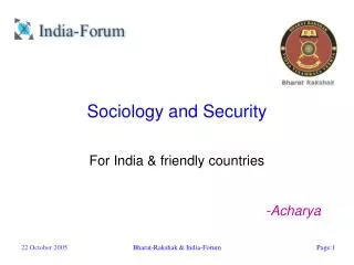 Sociology and Security