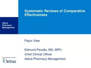 systematic reviews of comparative effectiveness