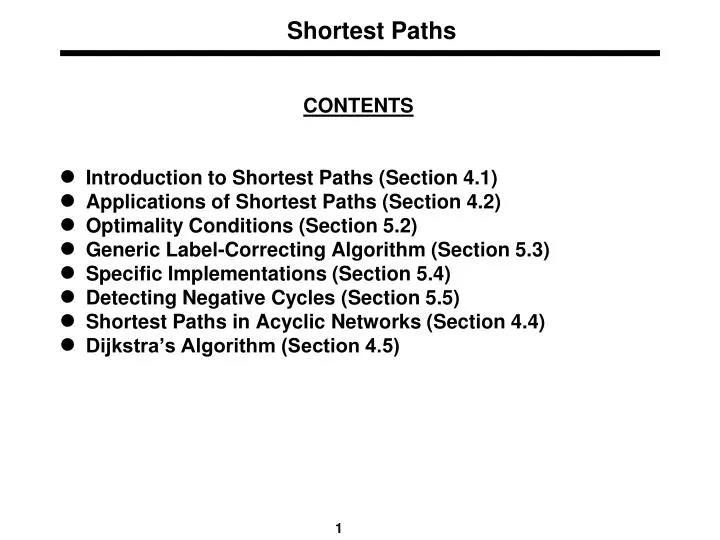 shortest paths