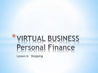 VIRTUAL BUSINESS Personal Finance