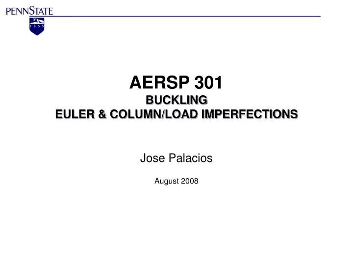 aersp 301 buckling euler column load imperfections