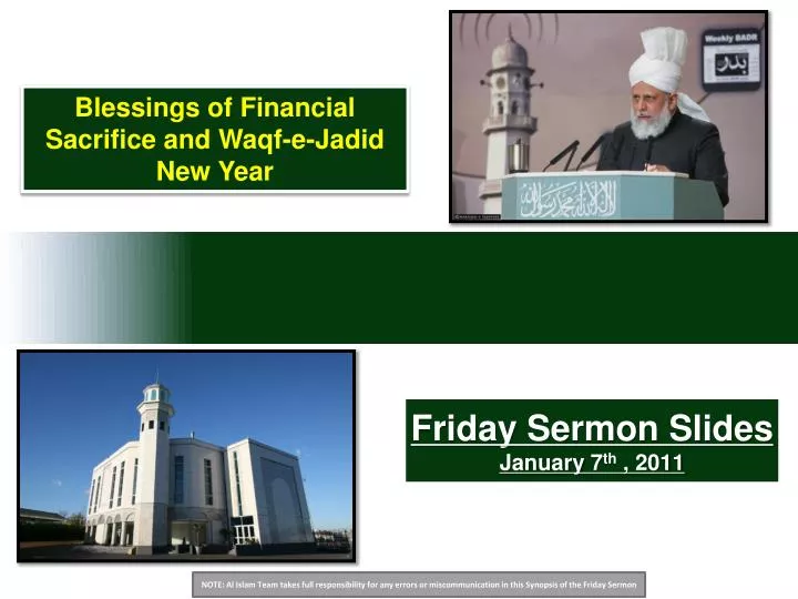 friday sermon slides january 7 th 2011