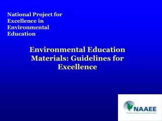 National Project for Excellence in Environmental Education