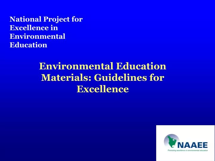 national project for excellence in environmental education