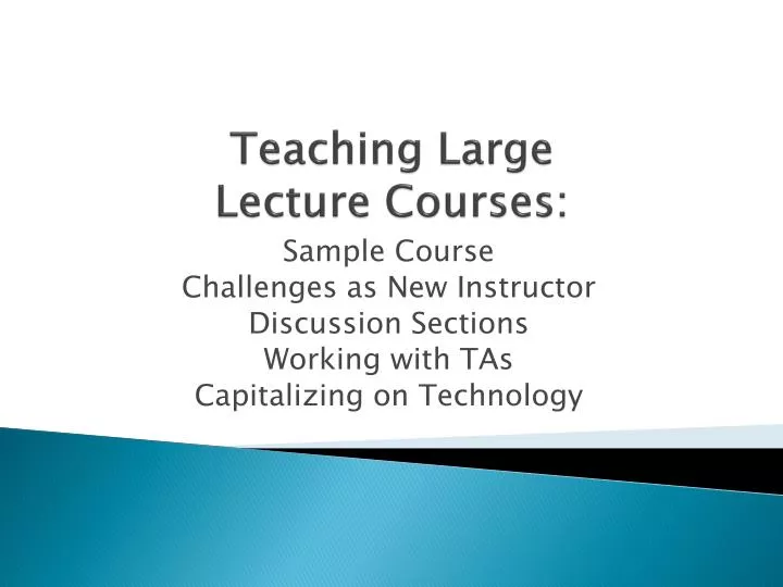 teaching large lecture courses