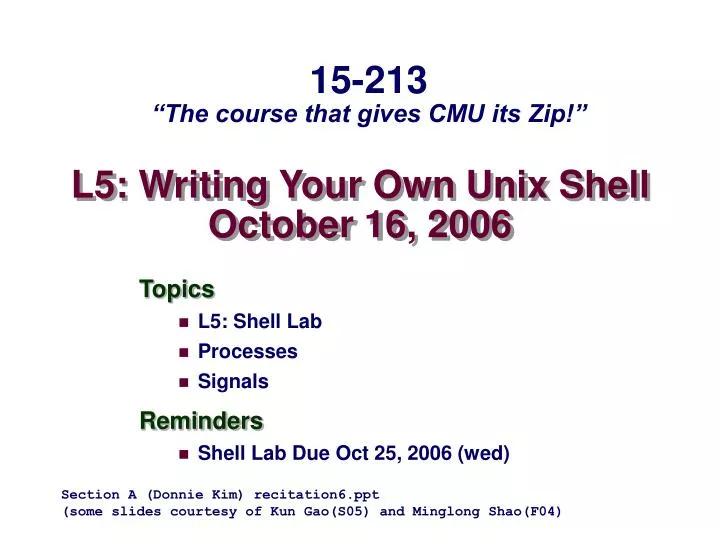 l5 writing your own unix shell october 1 6 2006