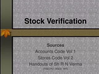 Stock Verification