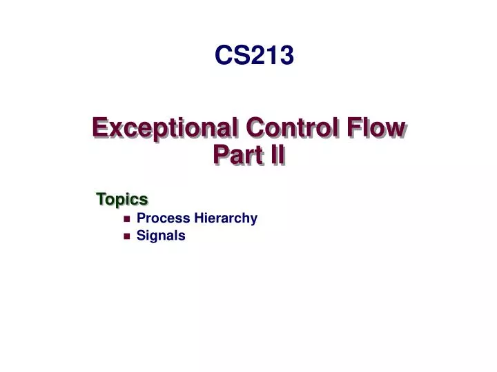 exceptional control flow part ii