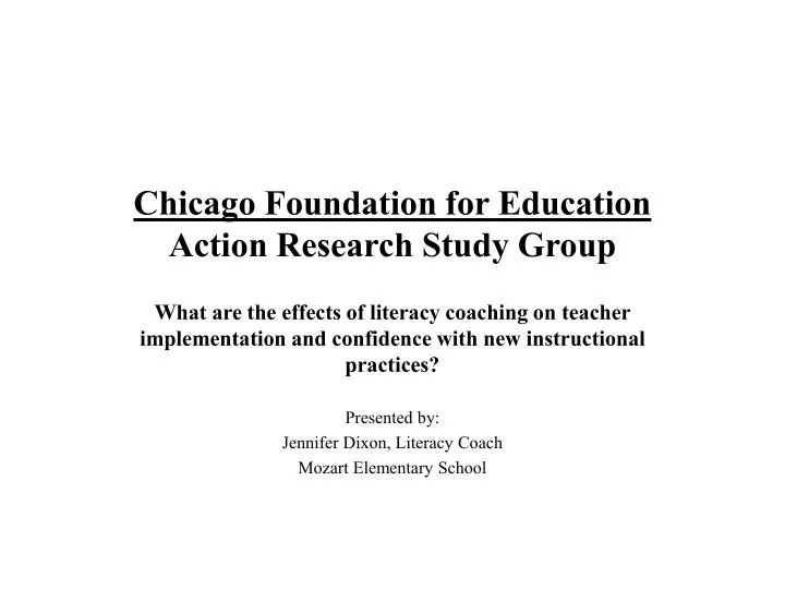 chicago foundation for education action research study group
