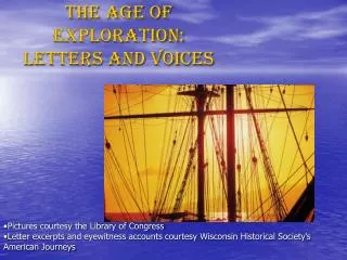 the age of exploration letters and voices