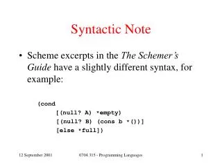 Syntactic Note