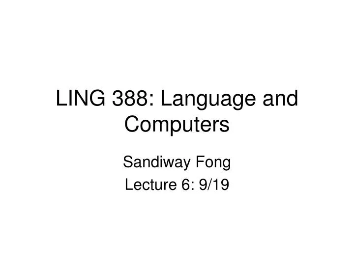 ling 388 language and computers