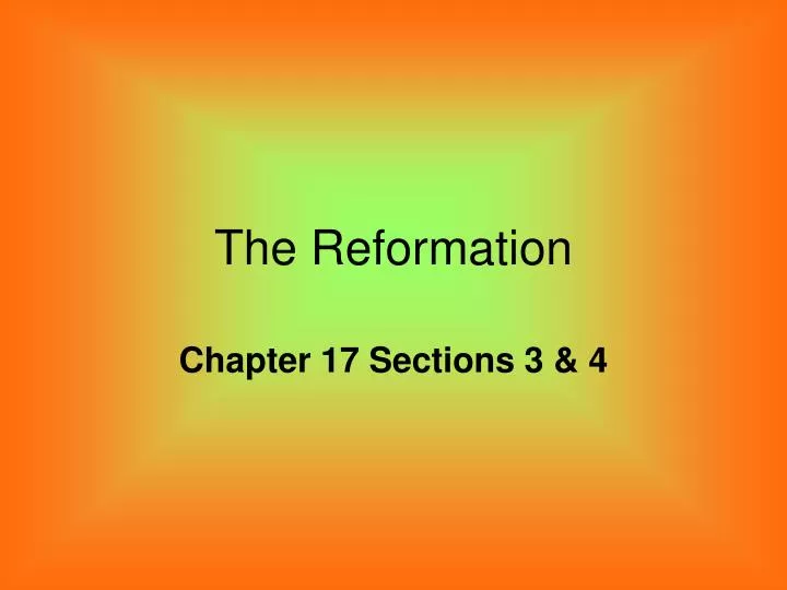 the reformation