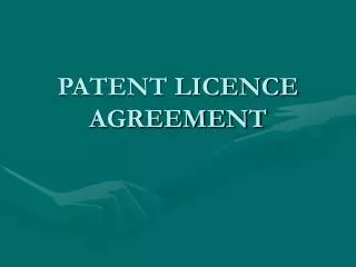 PATENT LICENCE AGREEMENT